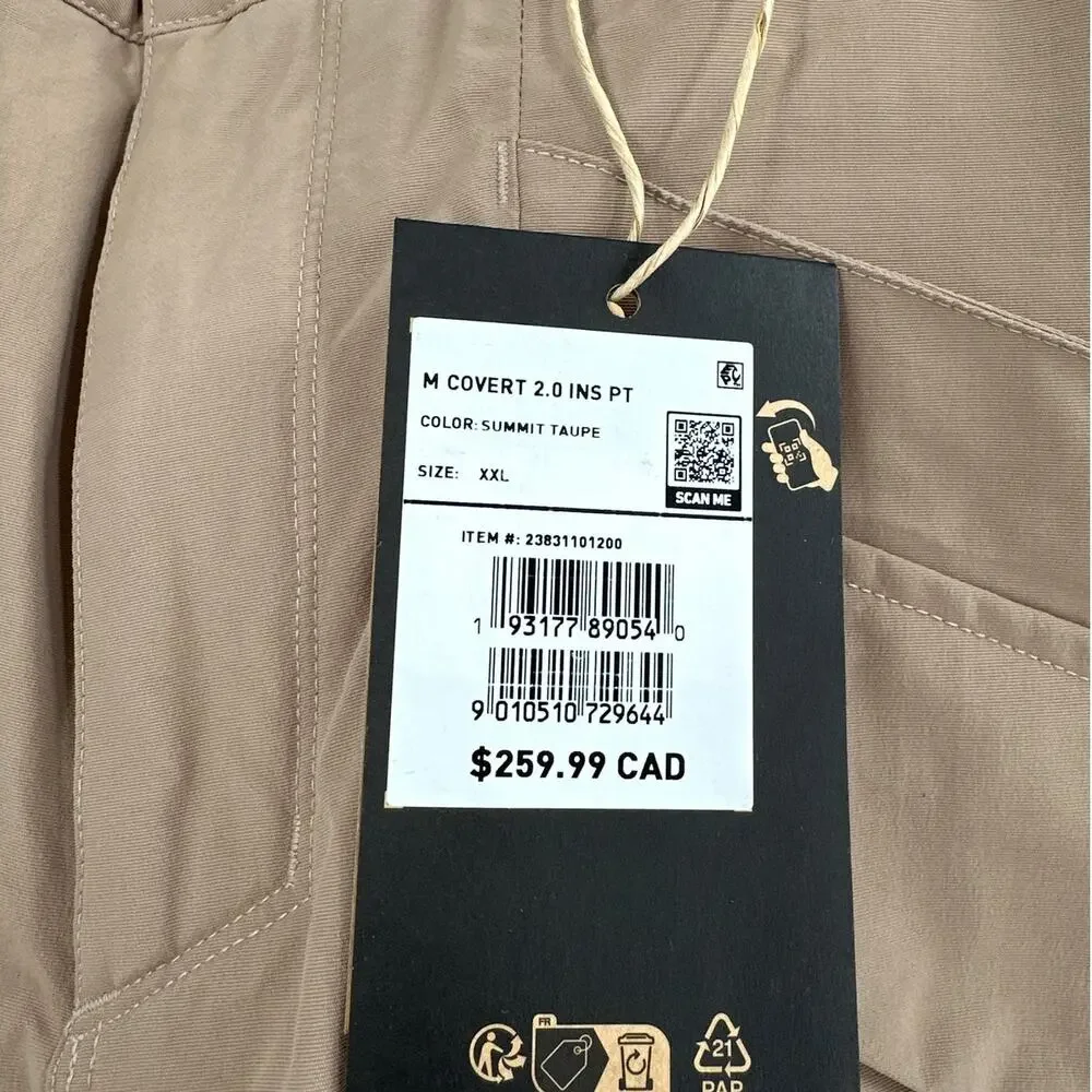 Burton Summit Taupe M Covert 2.0 2L Insulated Pants Size XXL